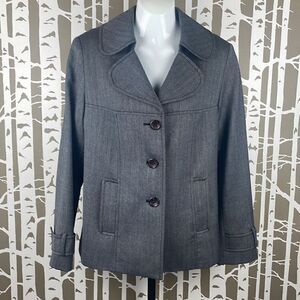Pendleton 100% Virgin Wool Peacoat Blazer Herringbone Stripe 12